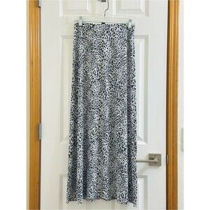 Halogen Black White Leopard Print Maxi Skirt Size Small Boho Midi Nordstrom Rack